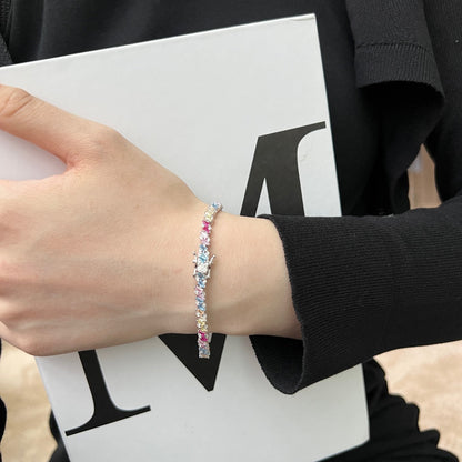 [Amore Jewels]Ornate Sparkling Multi Cut Party Bracelet