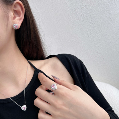 [Amore Jewels]Dazzling Heart Shape Lover Earrings