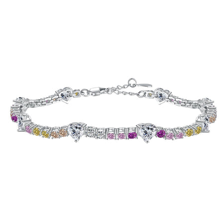 [Amore Jewels]Romantic Heart Shape Round Cut Lover Bracelet