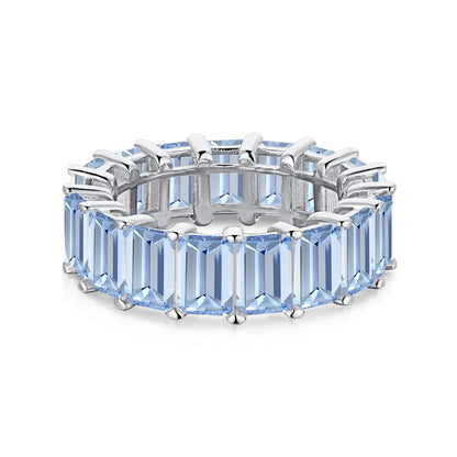 [Amore Jewels]0.75 Carat Elegant Emerald Cut Tennis Ring