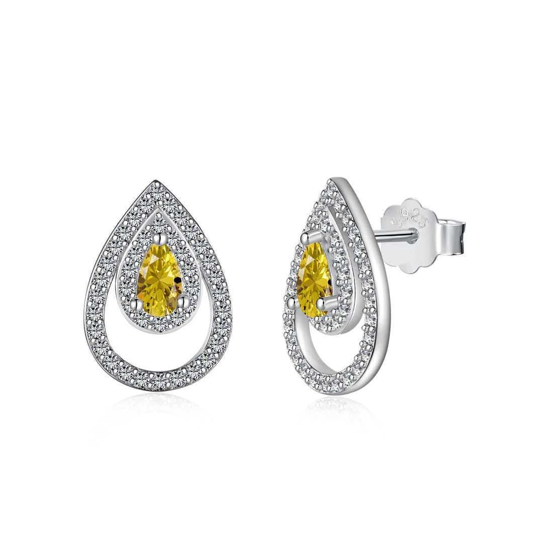[Amore Jewels]Sparkling Delicate Water Drop Shape Daily Earrings