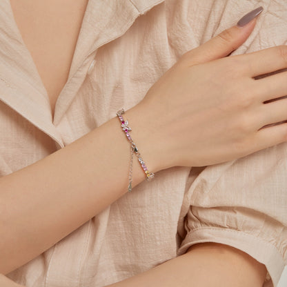 [Amore Jewels]Ornate Colorful Butterfly Shape Round Cut Daily Bracelet