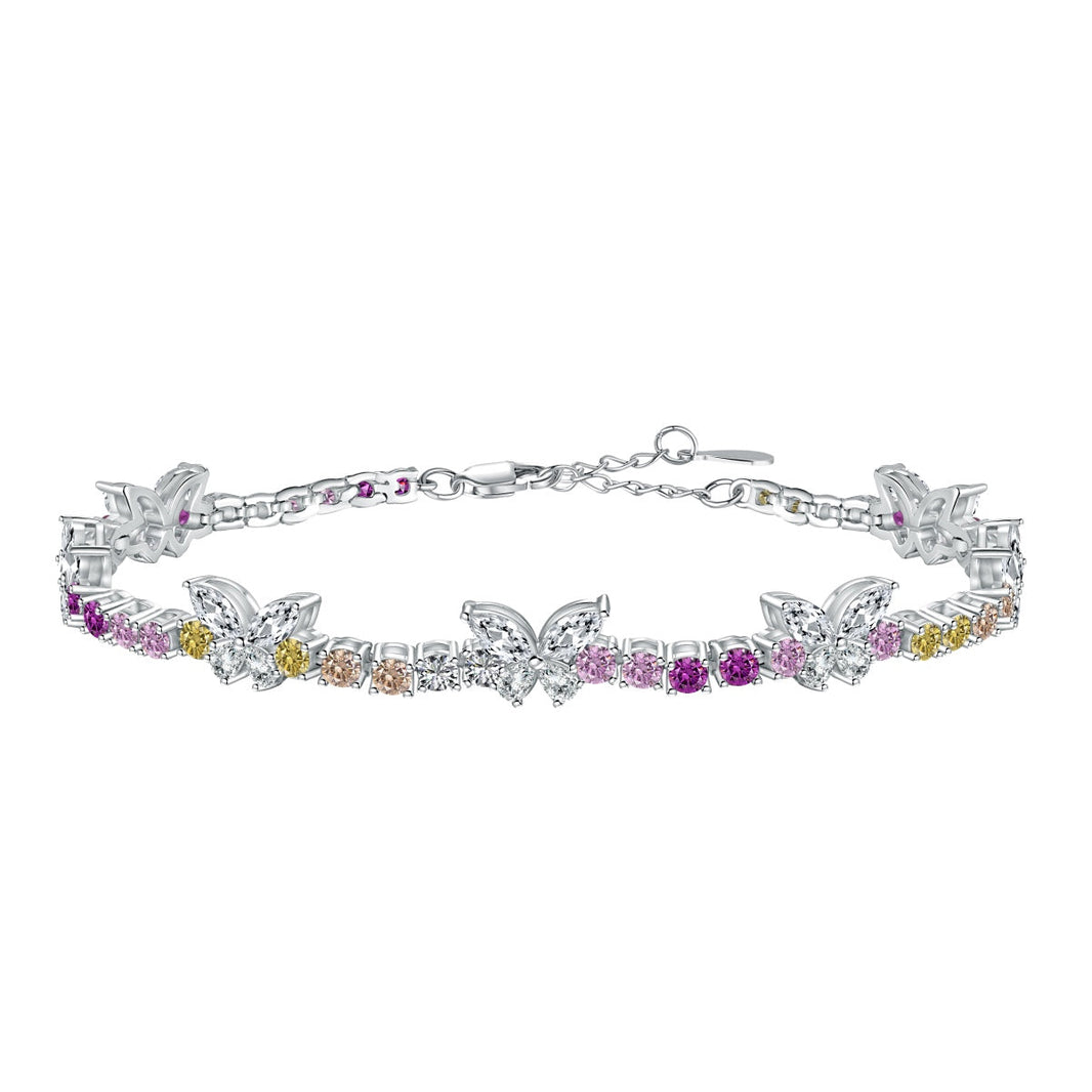 [Amore Jewels]Ornate Colorful Butterfly Shape Round Cut Daily Bracelet