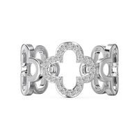 [Amore Jewels]Hollow Design Four-Leaf Clover Flower Shape Ring
