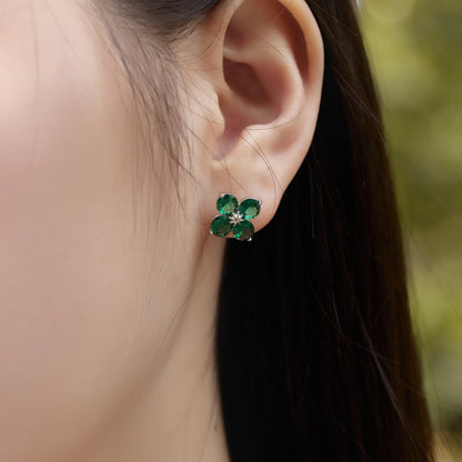 [Amore Jewels]Four-Leaf Clover Eight-Pointed Star Earrings