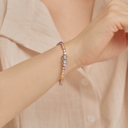 [Amore Jewels]Radiant Colorful Round Cut Tennis Bracelet