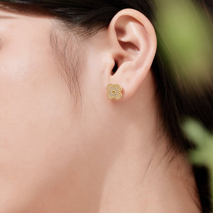 [Amore Jewels]Four Leaf Clover Fashion Earrings