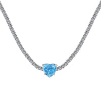 [Amore Jewels]2.0 Carat Sparkling Tennis Heart Cut Necklace
