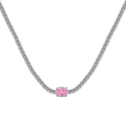 [Amore Jewels]1.0 Carat Shining Oval Cut Necklace