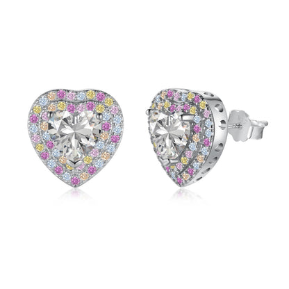 [Amore Jewels]Dazzling Heart Shape Lover Earrings