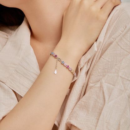 [Amore Jewels]Delicate Colorful Emerald Cut Daily Bracelet