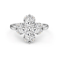 [Amore Jewels]Heart-shaped Four-Leaf Clover Ball Ring