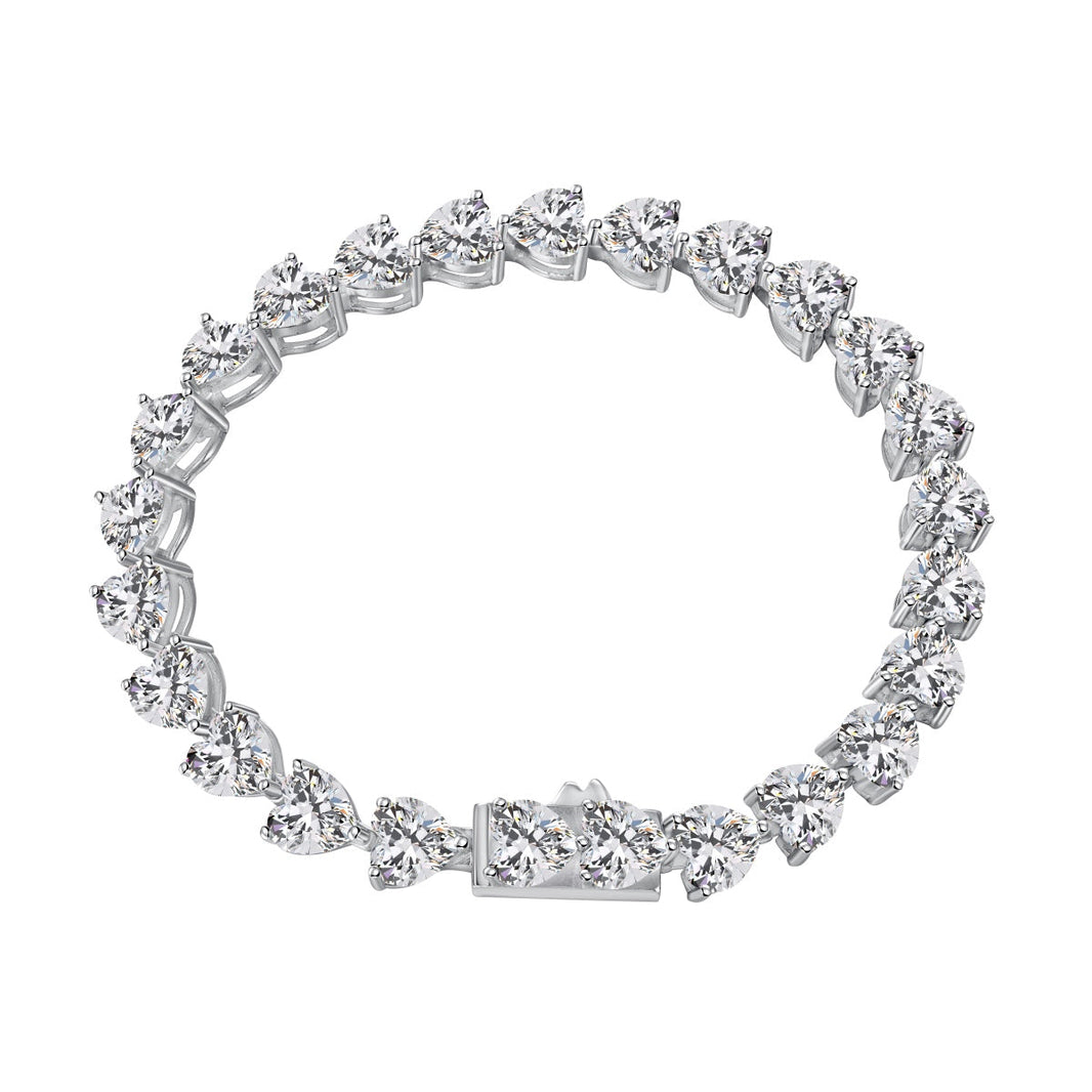[Amore Jewels]0.75 Carat Elegant Romantic Heart Shape Lover Bracelet