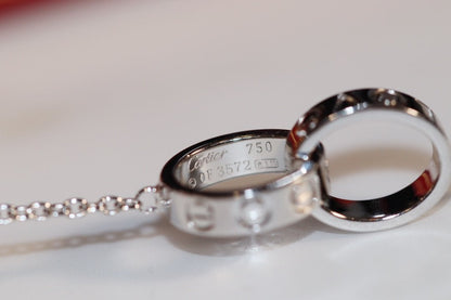 [Amore Jewels]LOVE NECKLACE PINK GOLD AND SILVER