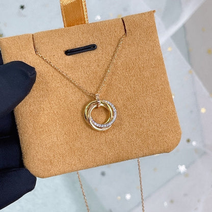 [Amore Jewels]TRINITY NECKLACE SILVER GOLD PINK GOLD DIAMONDS