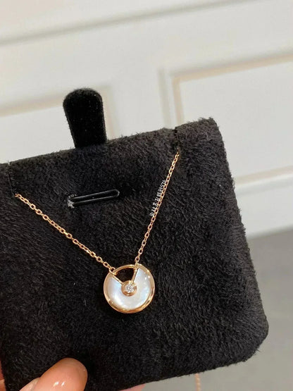 [Amore Jewels]AMULETTE ROSE GOLD MOP NECKLACE