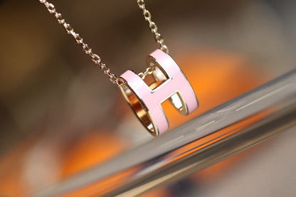 [Amore Jewels]POP H PEDANT PINK GOLD