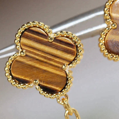 [Amore Jewels]CLOVER  2 MOTIF  TIGER EYE CARNELIAN EARRINGS