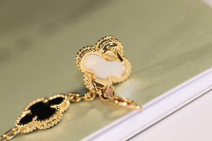 [Amore Jewels]CLOVER EARRINGS GOLD ONYX MOP 3 MOTIF