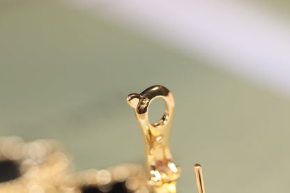 [Amore Jewels]CLOVER EARRINGS GOLD ONYX MOP 3 MOTIF