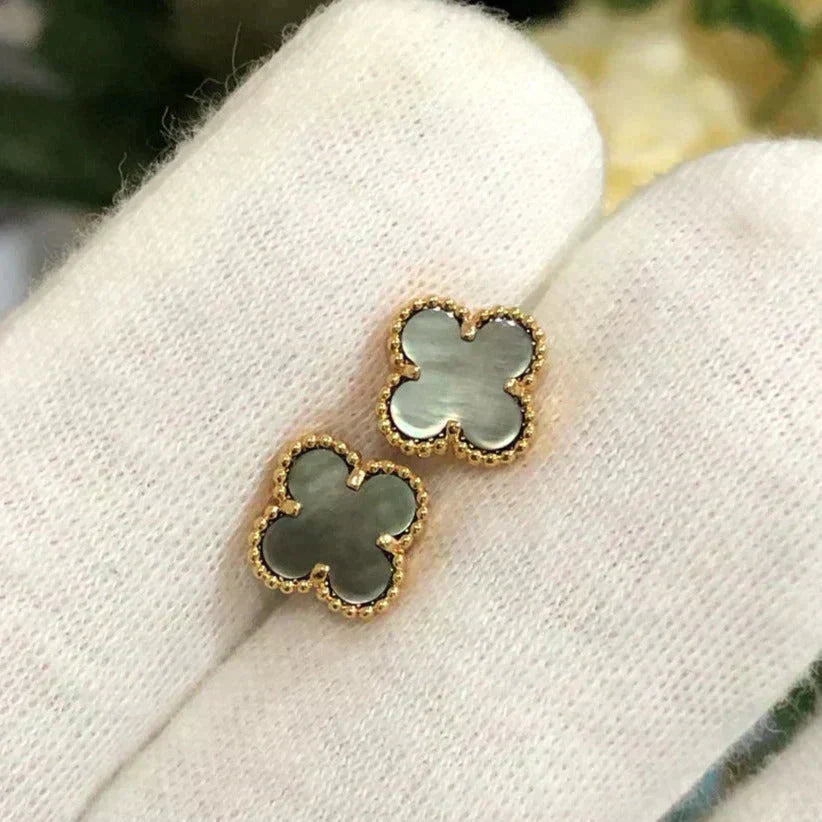 [Amore Jewels]CLOVER MINI 9.5MM GRAY MOP EARRINGS