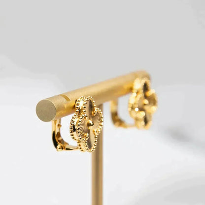 [Amore Jewels]CLOVER MEDIUM 1 MOTIFS LASER EARRINGS