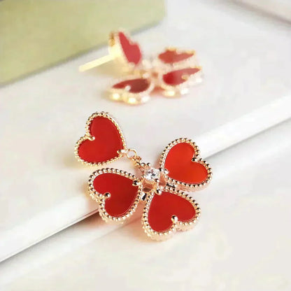 [Amore Jewels]SWEET CLOVER CARNELIAN EARRINGS