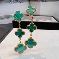 [Amore Jewels]CLOVER MALACHITE 3 MOTIFS GOLD