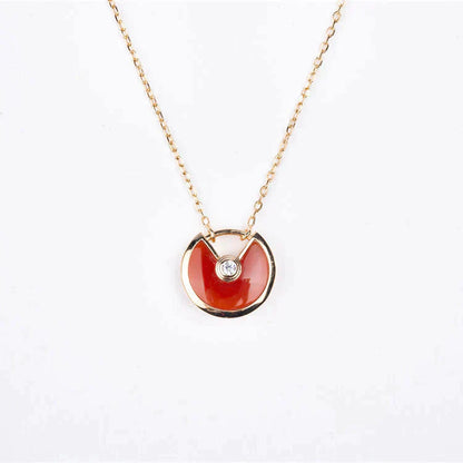 [Amore Jewels]AMULETTE GOLD CARNELIAN ONYX NECKLACE
