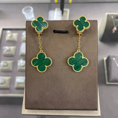 [Amore Jewels]CLOVER 2 MOTIFS  EARRINGS (MULTIPLE CHOICESC