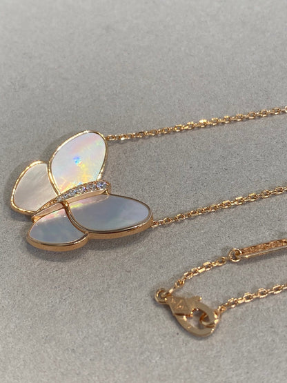 [Amore Jewels]BUTTERFLY GOLD MOP DIAMOND NECKLACE