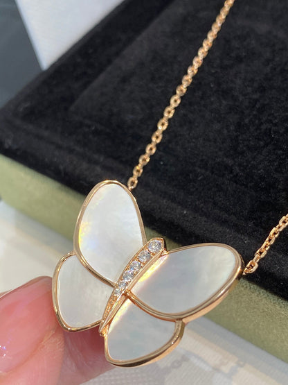 [Amore Jewels]BUTTERFLY GOLD MOP DIAMOND NECKLACE