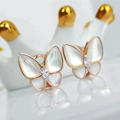 [Amore Jewels]BUTTERFLY MOP DIAMOND EARRINGS