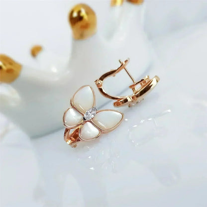 [Amore Jewels]BUTTERFLY MOP DIAMOND EARRINGS