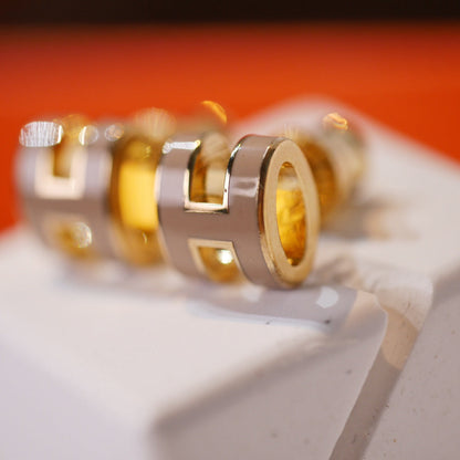 [Amore Jewels]MINI POP H GOLD EARRINGS GREY
