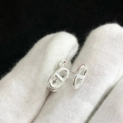[Amore Jewels]CHAINE SMALL EARRINGS GOLD AND SILVER