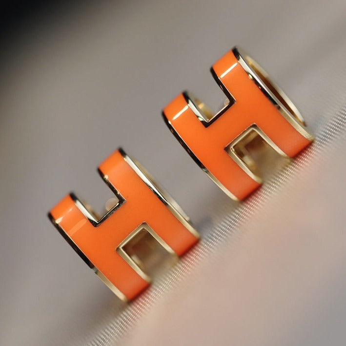 [Amore Jewels]MINI POP H EARRINGS ORANGE