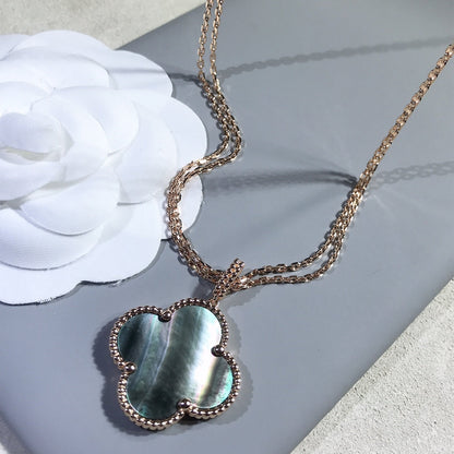 [Amore Jewels]CLOVER 25MM GOLD DARK MOP BIG CLOVER NECKLACE