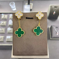 [Amore Jewels]CLOVER  2 MOTIFS  DIAMOND  EARRINGS (MULTIPLE CHOICESç´