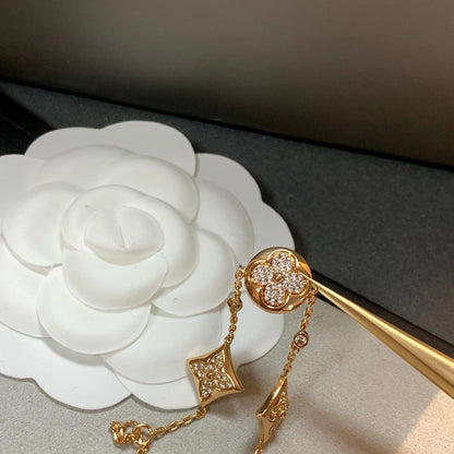 [Amore Jewels]STAR AND SUN 4 MOTIFS GOLD DIAMONDS BRACELET