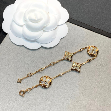 [Amore Jewels]STAR AND SUN 4 MOTIFS GOLD DIAMONDS BRACELET