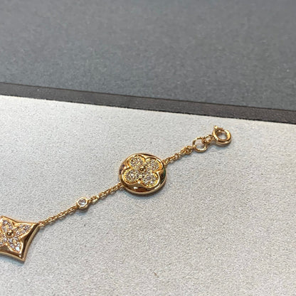 [Amore Jewels]STAR AND SUN 4 MOTIFS GOLD DIAMONDS BRACELET