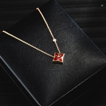 [Amore Jewels]STAR NECKLACE PINK GOLD 1 DIAMOND