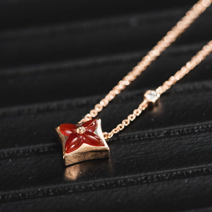[Amore Jewels]STAR NECKLACE PINK GOLD 1 DIAMOND