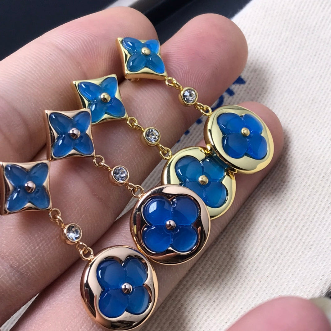 [Amore Jewels]STAR AND SUN AGATE DIAMOND EARRINGS
