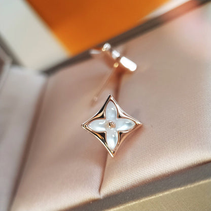 [Amore Jewels]STAR MOP PINK GOLD EARRINGS