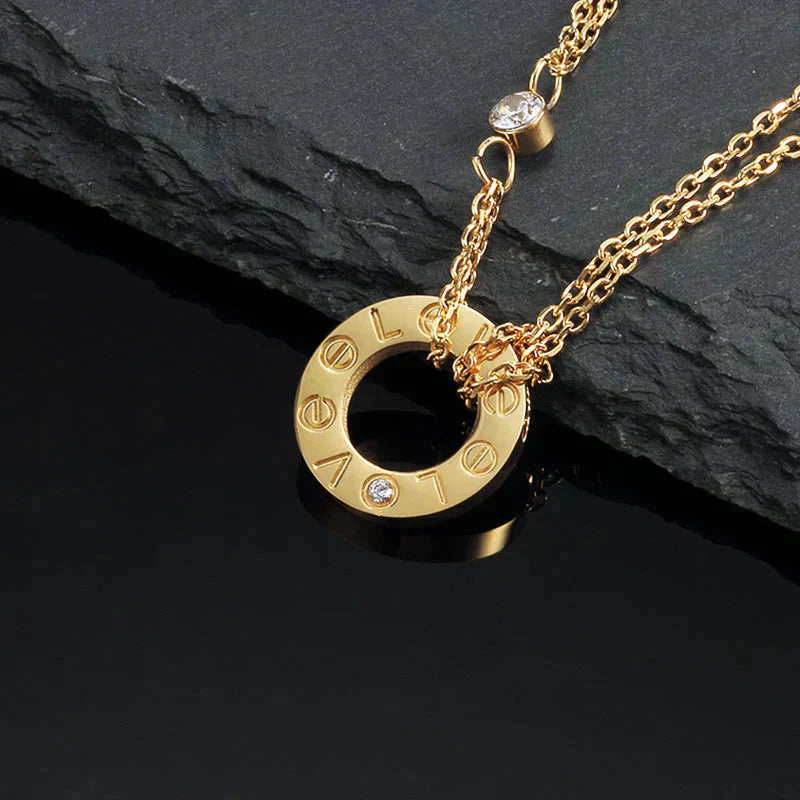 [Amore Jewels]LOVE NECKLACE 16MM 2 DIAMONDS