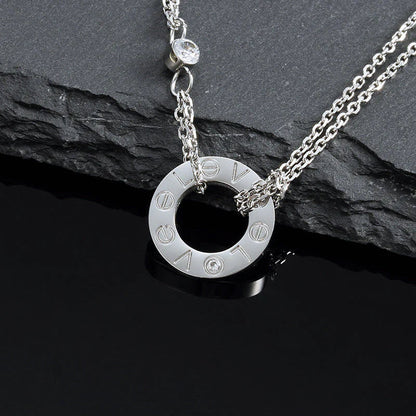[Amore Jewels]LOVE NECKLACE 16MM 2 DIAMONDS
