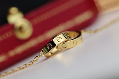 [Amore Jewels]LOVE NECKLACE DOUBLE RING GOLD
