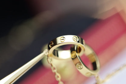[Amore Jewels]LOVE NECKLACE DOUBLE RING GOLD